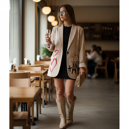 Blazer beige "+ Amor"