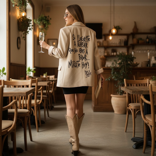 Blazer beige "Mirate hoy"