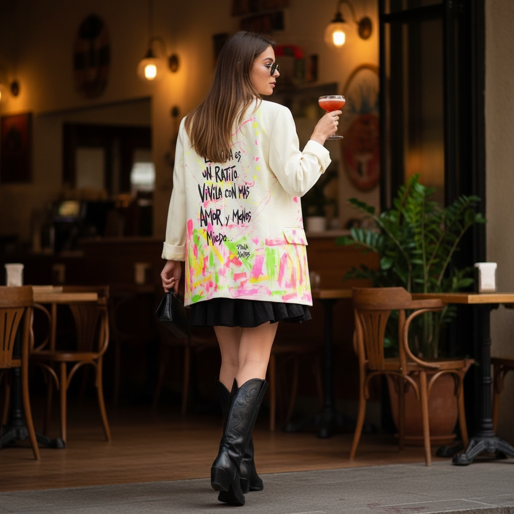 Blazer beige "Más amor y menos miedo"