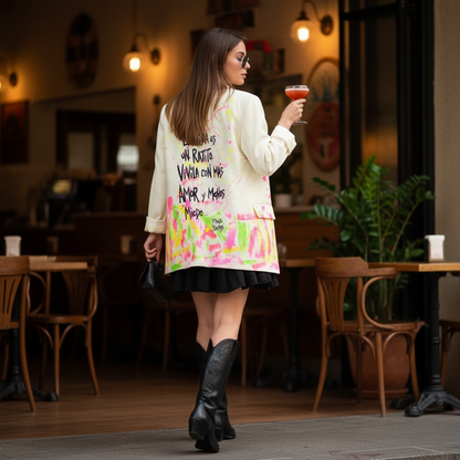 Blazer beige "Más amor y menos miedo"