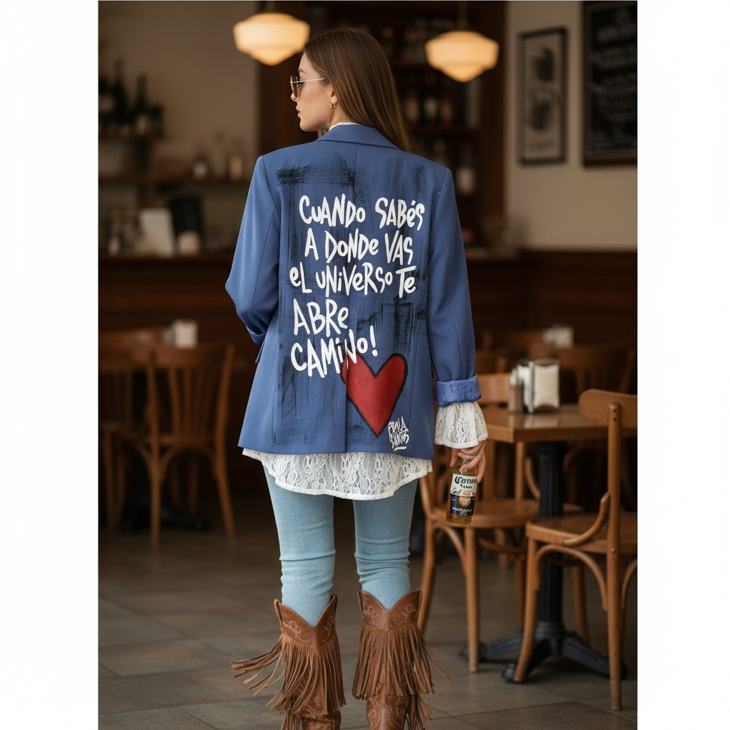 Blazer beige "El universo te abre camino