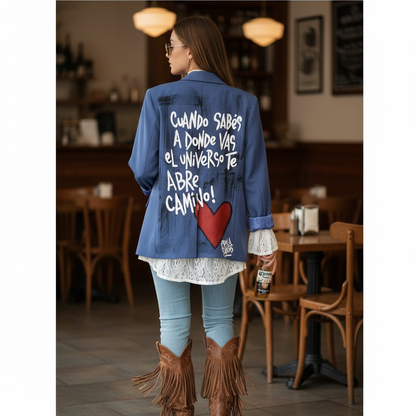 Blazer beige "El universo te abre camino