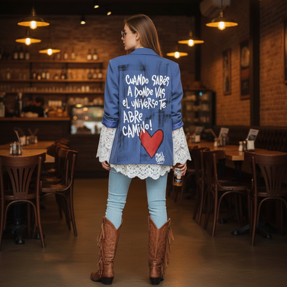 Blazer beige "El universo te abre camino