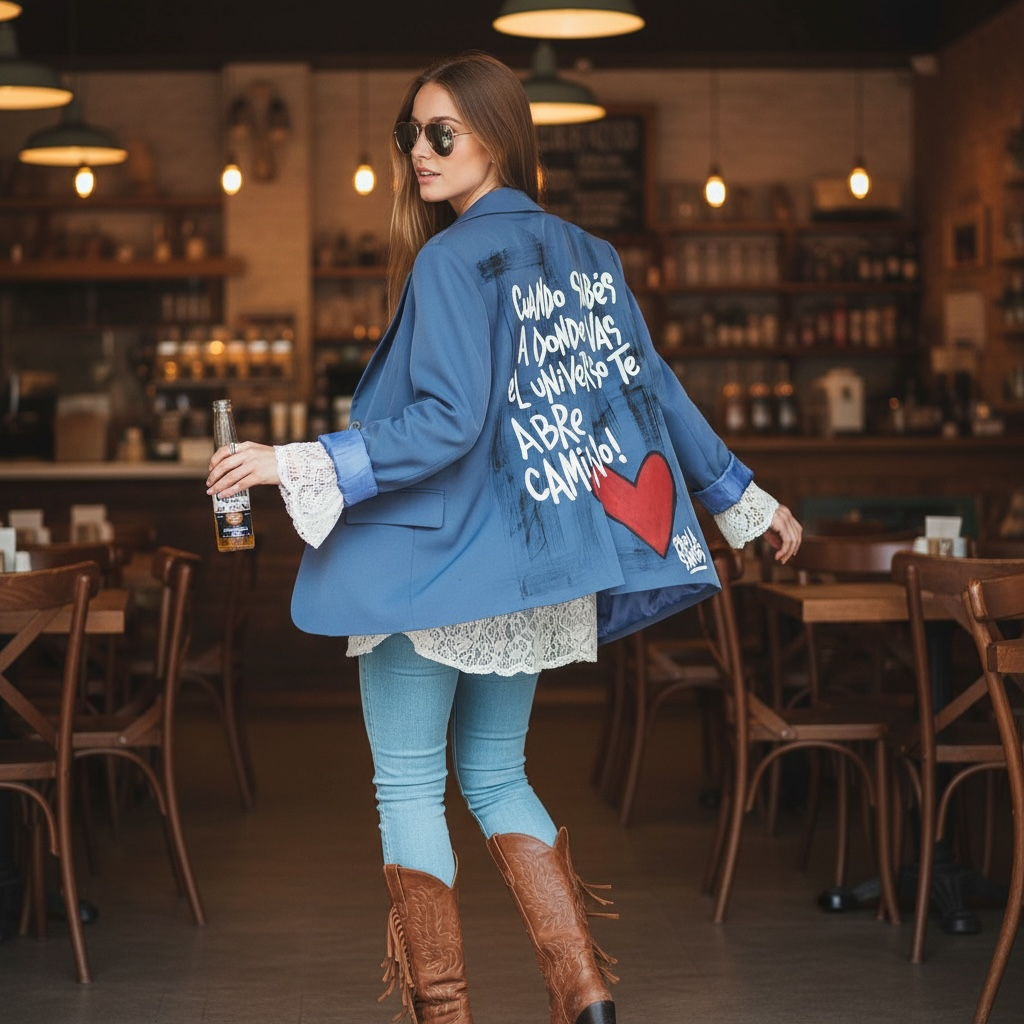 Blazer beige "El universo te abre camino