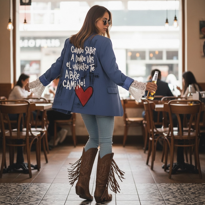 Blazer beige "El universo te abre camino