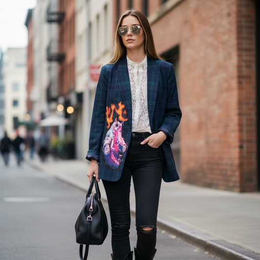 🖤 Blazer Escocés "No tengo tiempo para la tibieza"