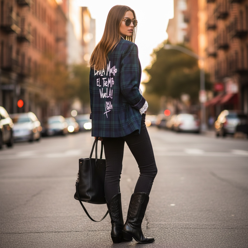 🖤 Blazer Escocés "Baila mucho"