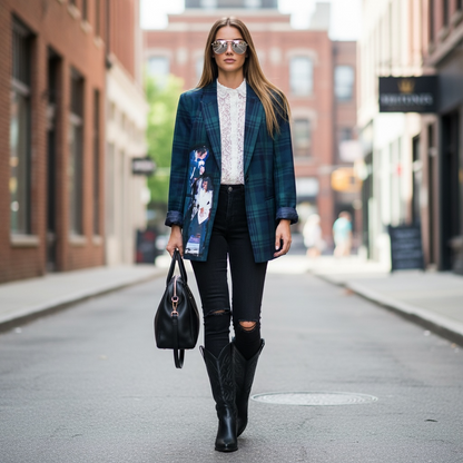 🖤 Blazer Escocés "Baila mucho"