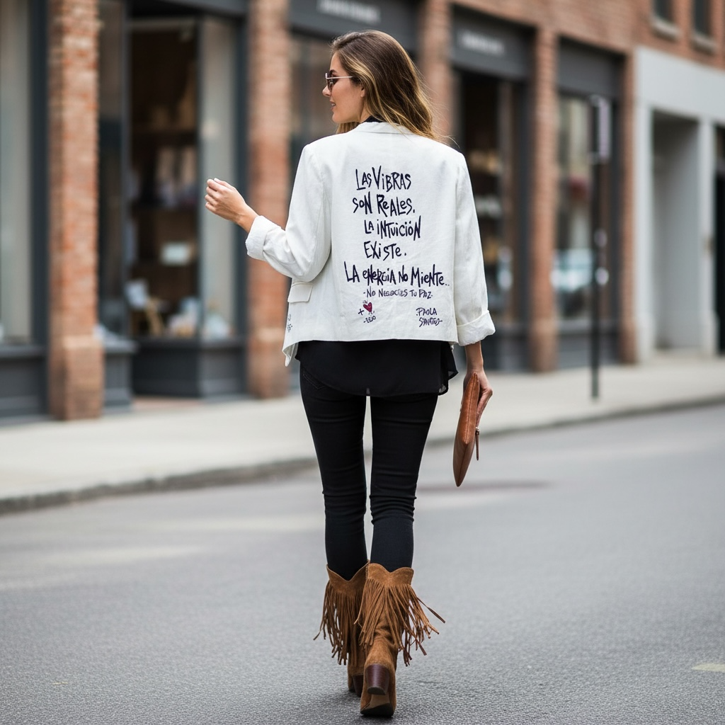 Saco corto de lino "La intuición existe"