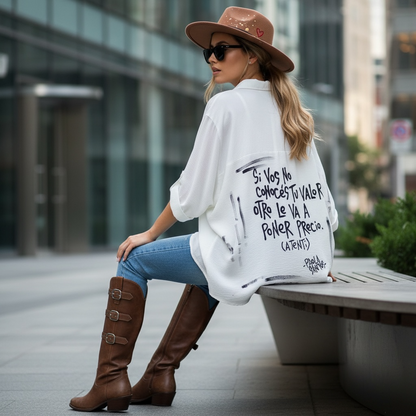 Camisa Murciélago de seda amasada