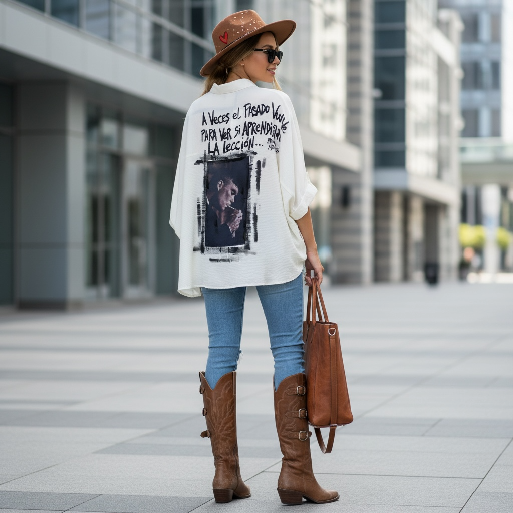 Camisa Murciélago de seda amasada