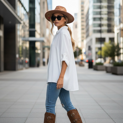 Camisa Murciélago de seda amasada