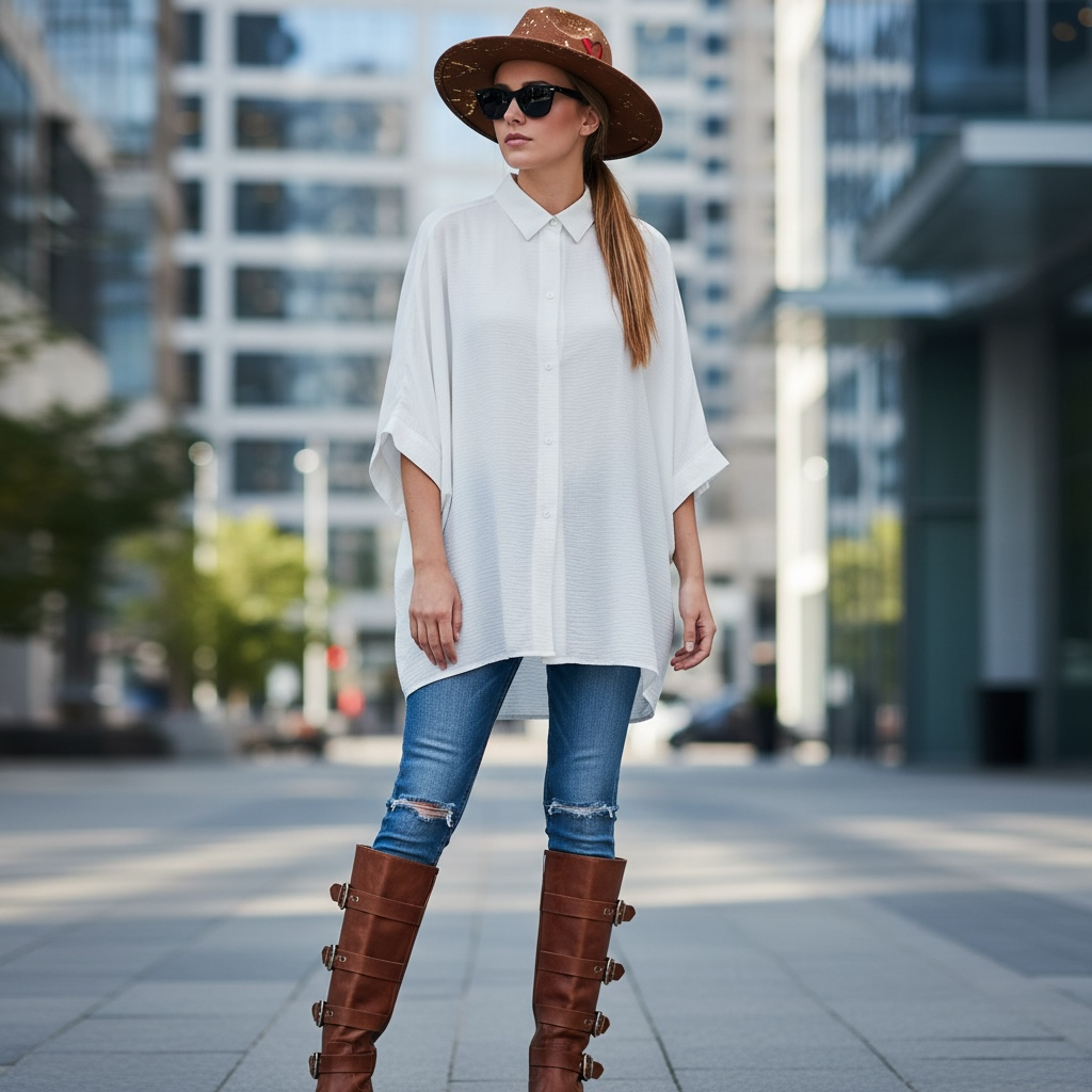 Camisa Murciélago de seda amasada