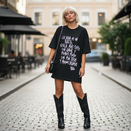 Remerón de Algodón Premium- "La vida es un ratito. Vivíla más simple, con amor y menos miedo. Con más risas y menos dramas"