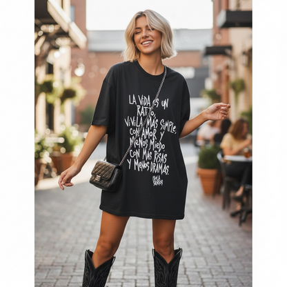 Remerón de Algodón Premium- "La vida es un ratito. Vivíla más simple, con amor y menos miedo. Con más risas y menos dramas"