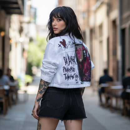 Campera de Jean "Dá amor, problemas tenemos todos"