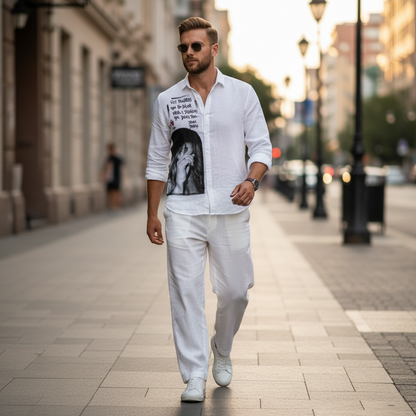 Camisa Lino Unisex - "Hay palabras que no dicen nada, y silencios que dicen todo"