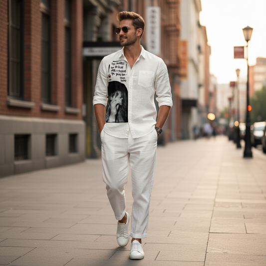 Camisa Lino Unisex - "Hay palabras que no dicen nada, y silencios que dicen todo"