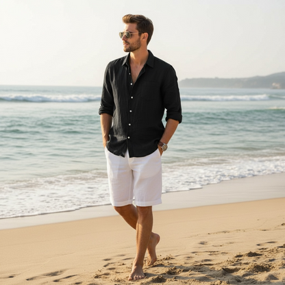 Camisa Lino Unisex - "no mires para atrás, ya no vas por ese camino"