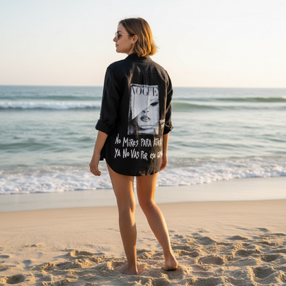 Camisa Lino Unisex - "no mires para atrás, ya no vas por ese camino"