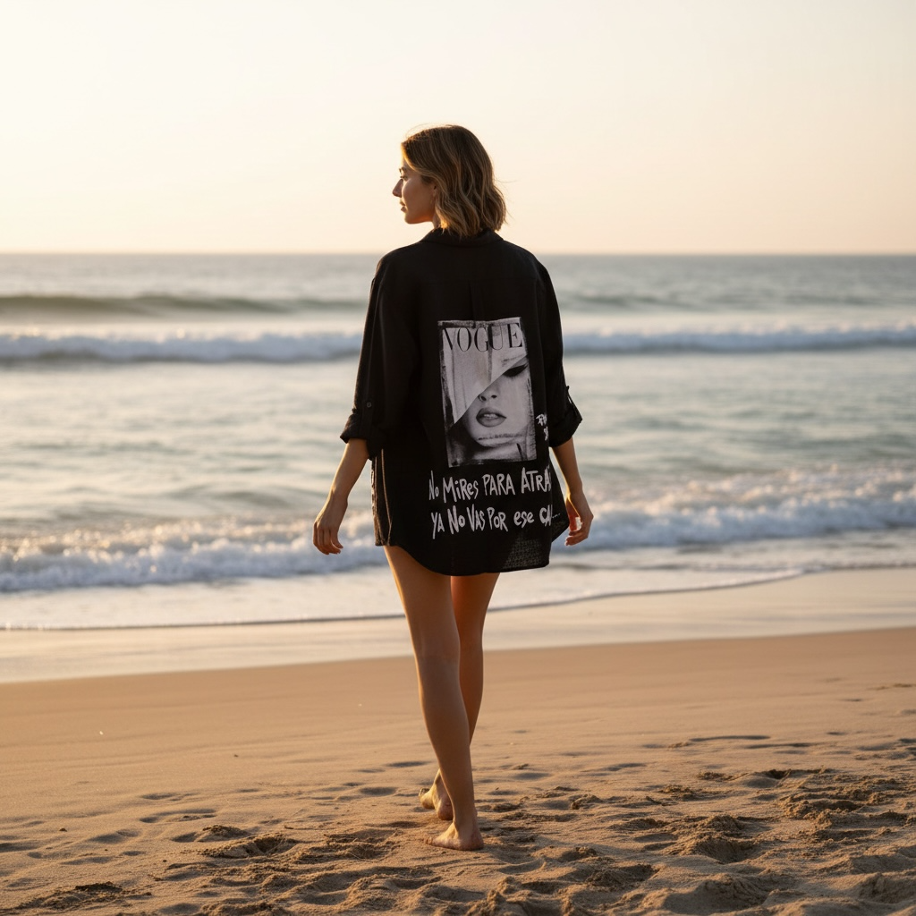 Camisa Lino Unisex - "no mires para atrás, ya no vas por ese camino"