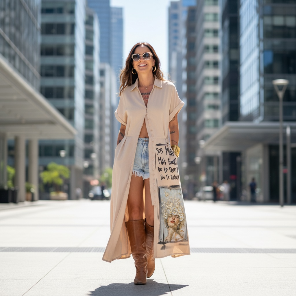 Sobrecamisa Larga Intervenida "Sos mucho más fuerte de lo que pensas, no te rindas ahora"