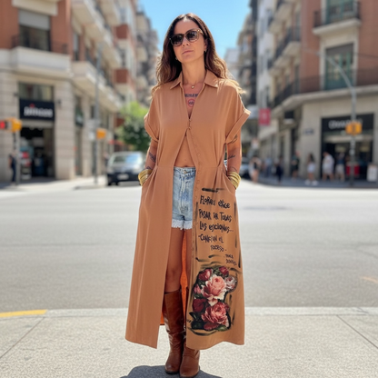 Sobrecamisa Larga Intervenida "Florecer exige pasar por todas las estaciones"