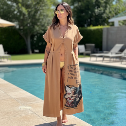 Sobrecamisa Larga Intervenida "El amor que das siempre encuentra la manera de volver a vos"