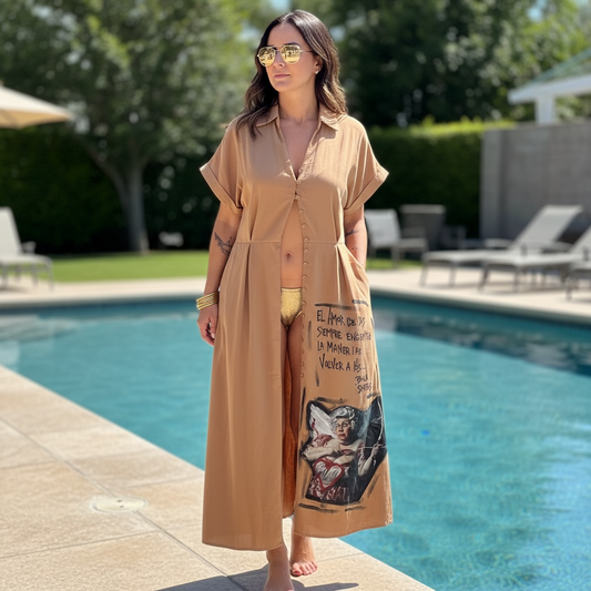 Sobrecamisa Larga Intervenida "El amor que das siempre encuentra la manera de volver a vos"