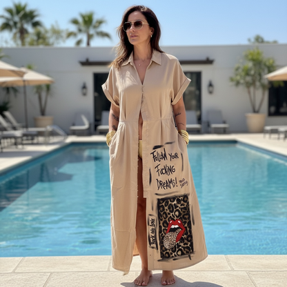 Sobrecamisa Larga Intervenida "Follow your fucking dreams"