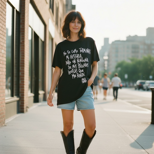 Remerón de Algodón Premium- "No sé como terminará mi historia, pero en ninguna de sus paginas leerás que me rendí"