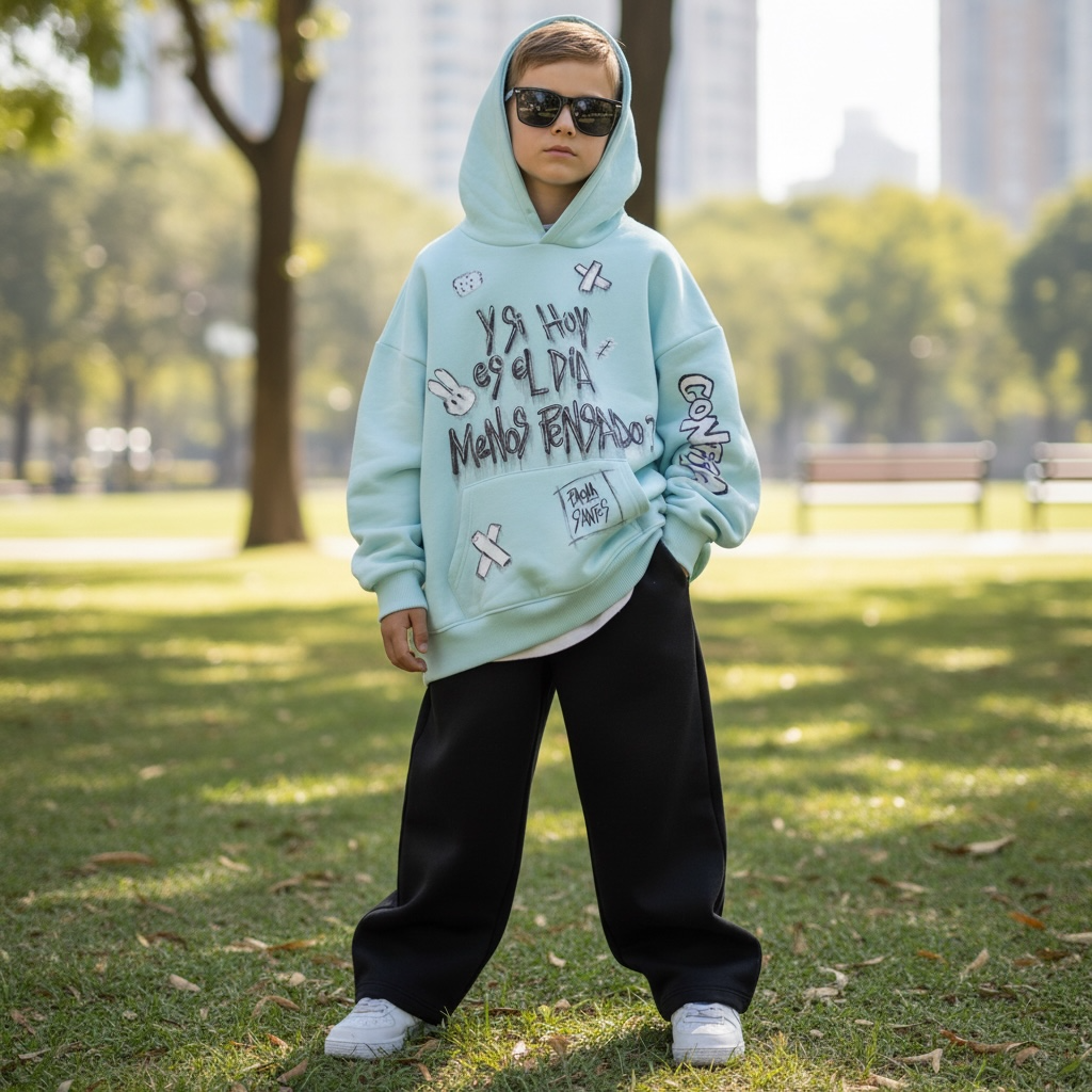 Hoodie Kids Oversize- "Y si hoy es el día menos pensado?"