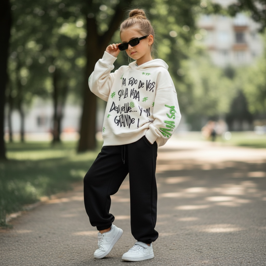 Hoodie Kids Oversize- "Da todo de vos, que la vida devuelve... y en grande!"