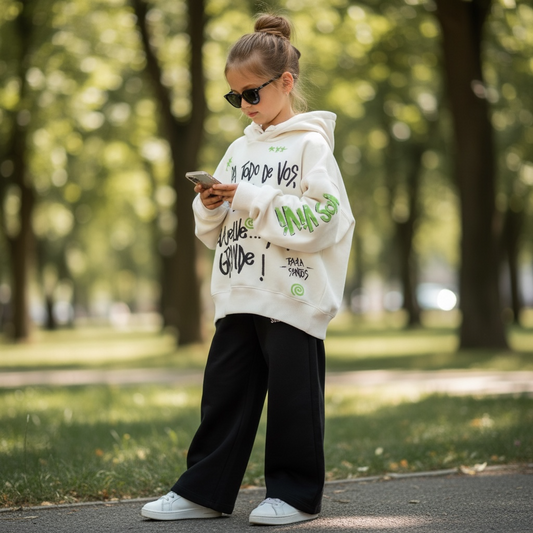 Hoodie Kids Oversize- "Da todo de vos, que la vida devuelve... y en grande!"