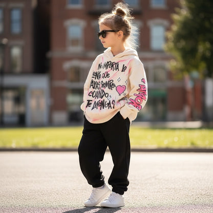 Hoodie Kids Oversize- "No importa lo lento que vayas, siempre y cuando no te detengas"
