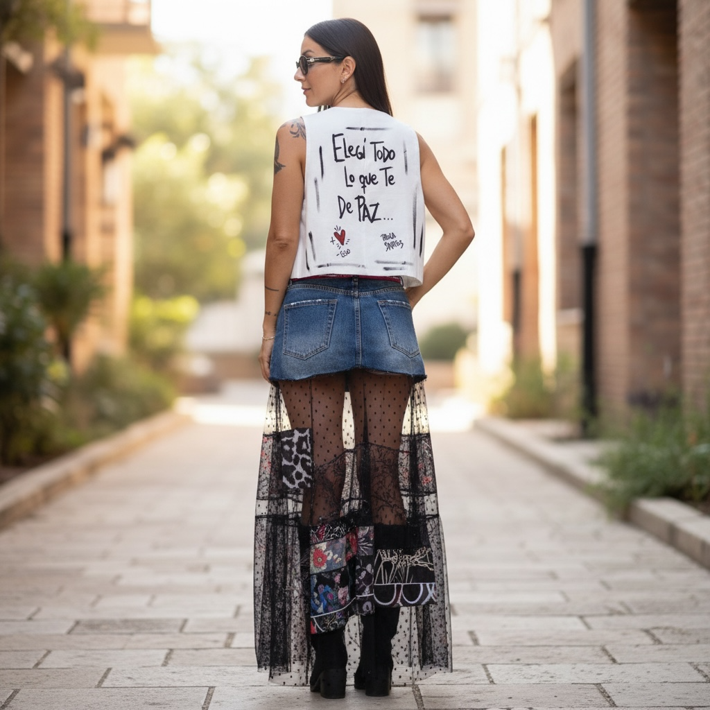 Chaleco de Lino Intervenido a Mano – "Elegí todo lo que te de paz"