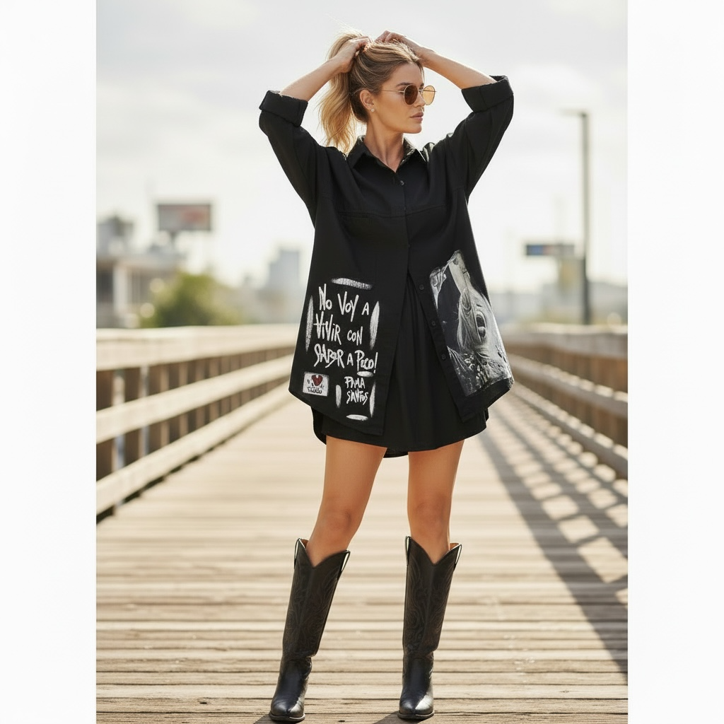 Camisa Oversize de Denim Liviano  "No voy a vivir con sabor a poco"