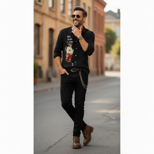 Camisa Lino Unisex "Ama mucho, el tiempo vuela"