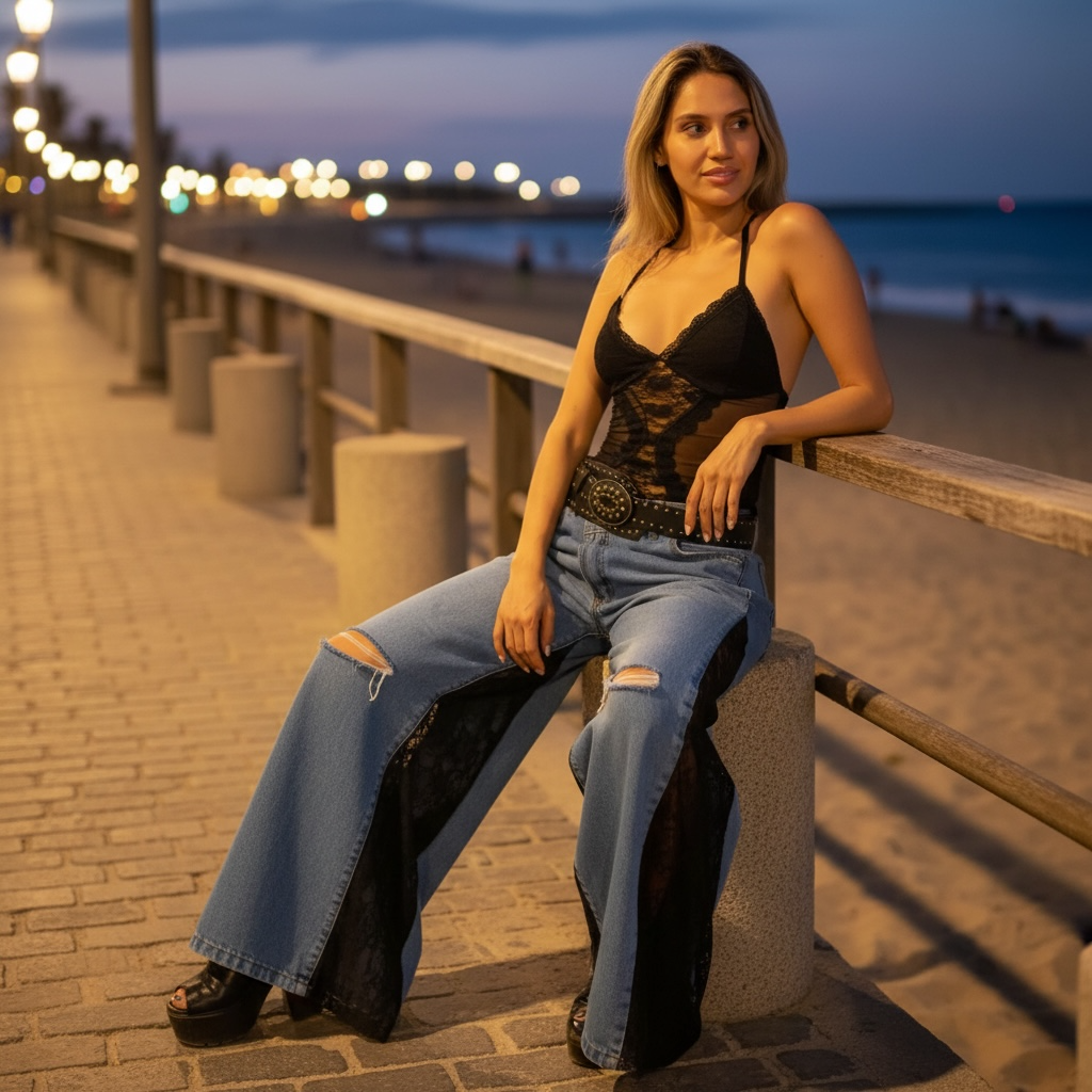 Jean Wide Leg Asimétrico