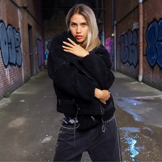 Abrigo Teddy Noir.