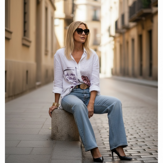Camisa Lino Unisex - "Quien conoce la tormenta ve llover y sonríe"