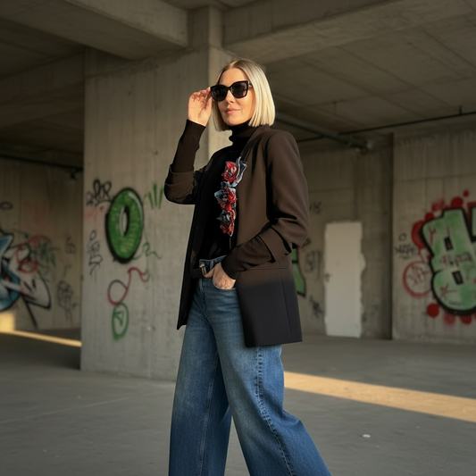 Blazer sastrero intervenido con detalles de autor