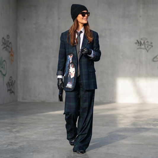 🖤 Blazer Escocés "Baila mucho, el tiempo vuela"