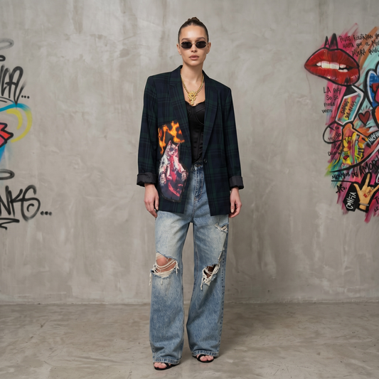 🖤 Blazer Escocés "No tengo tiempo para la tibieza"