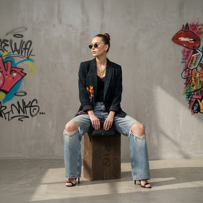 🖤 Blazer Escocés "No tengo tiempo para la tibieza"