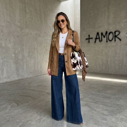 Blazer simil gamuza "Sé amable con esa parte de vos que aún está aprendiendo"