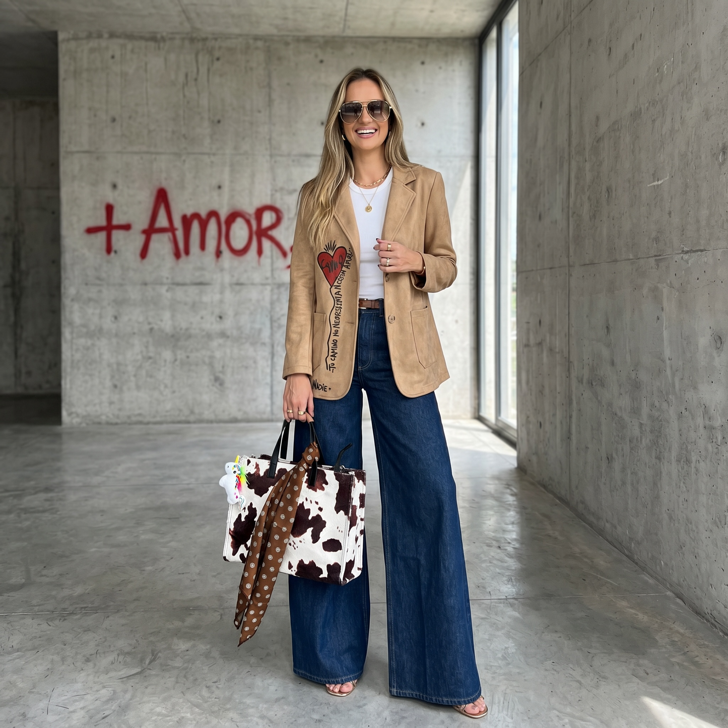 Blazer simil gamuza "Tu camino no necesita prisa. Necesita amor"