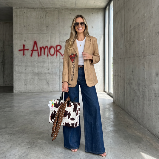 Blazer simil gamuza "Tu camino no necesita prisa. Necesita amor"