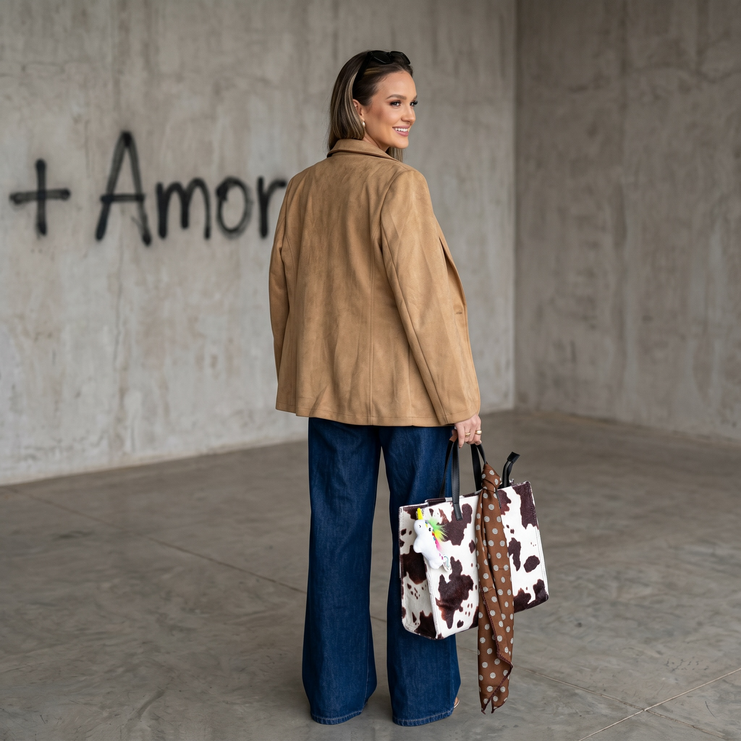 Blazer simil gamuza "Tu camino no necesita prisa. Necesita amor"
