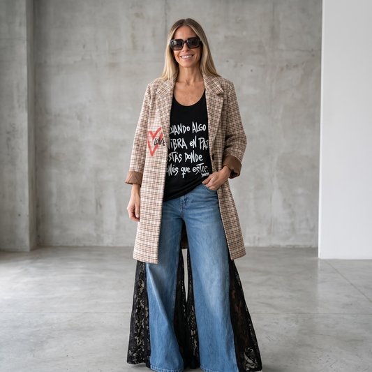 Musculosa oversize unisex "Cuando algo vibra en paz estás donde tenés quqe estar"